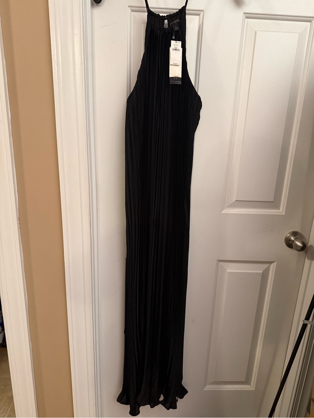 Banana Republic Black Pleated Halter Maxi Dress -  Women